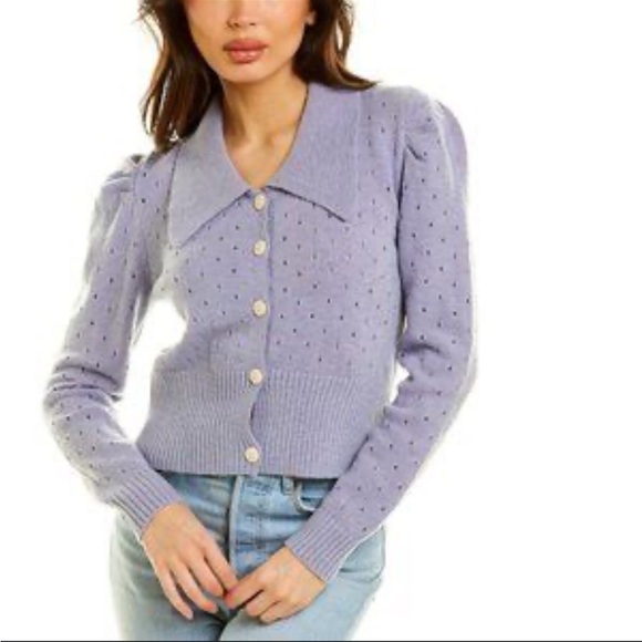 NWT FATE princess puff sleeve button down cardigan size S - Picture 1 of 6